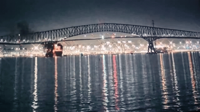 Key Bridge In Baltimore Completely Collapses Into River After Being Hit By Container Ship