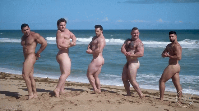 Collin Simpson, Damien Stone, Jack, Ludvig, And Nick LA Visit “Muscle Men Nude Beach”