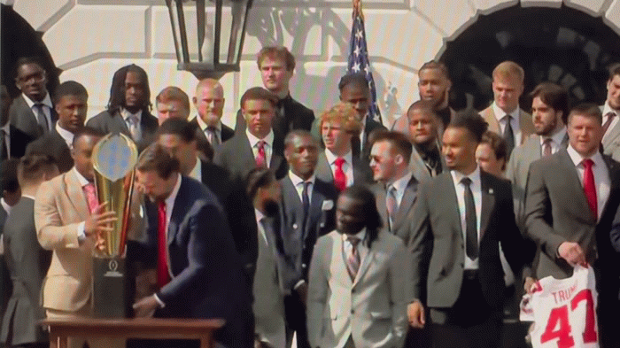 JD Vance Breaks College Football Trophy During White House Ceremony
