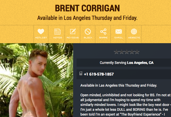 Here’s Brent Corrigan’s New Rentboy Ad