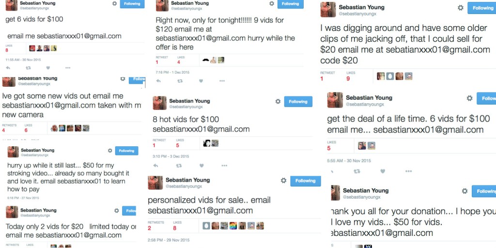 51 Times Sebastian Young Tried To Sell His Jerk Off Videos On Twitter, Ranked