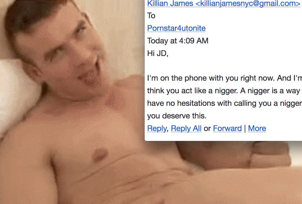 Disgraced Porn Actor Killian James Hurls N-Word At Black Escort In Racist Emails
