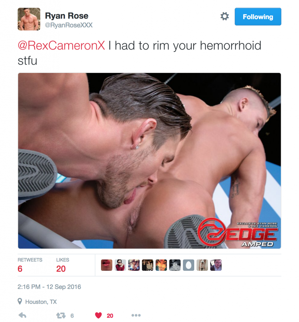 Ryan Rose Drags Former Co-Star: “I Had To Rim Your Hemorrhoid”
