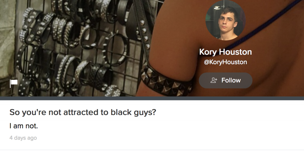 Gay Porn Star Kory Houston: “I’m Not Attracted To Blacks Or Asians”