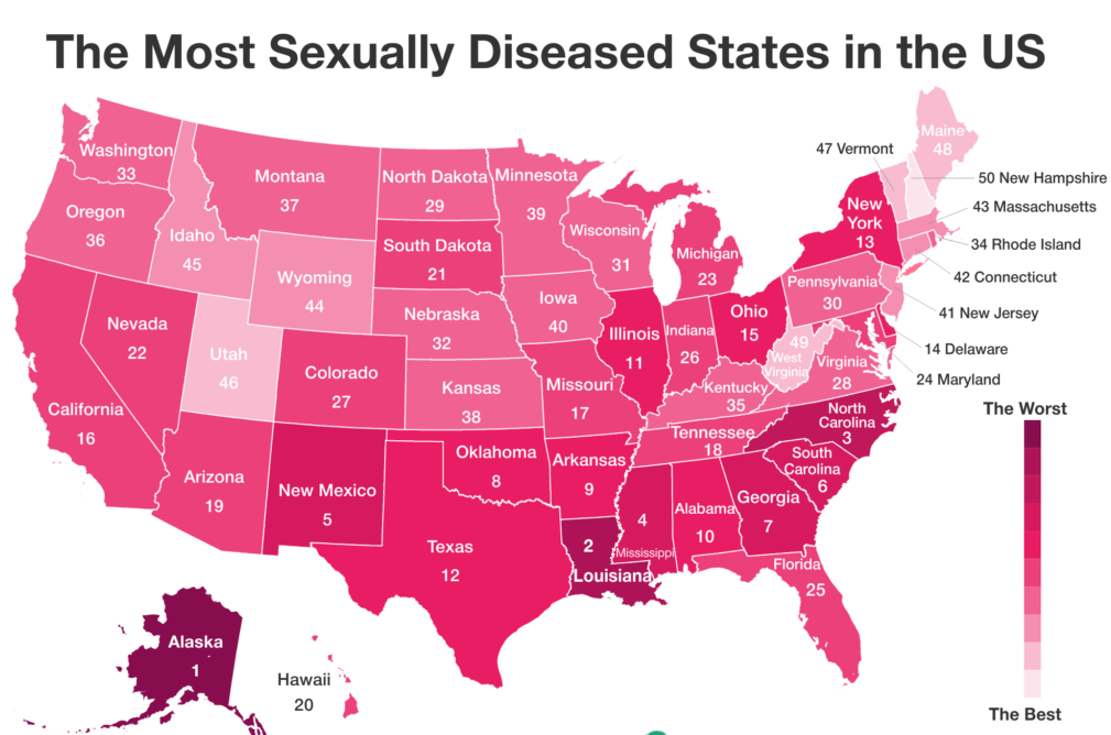 Alaska, Louisiana, North Carolina Among “Most Sexually Diseased States”