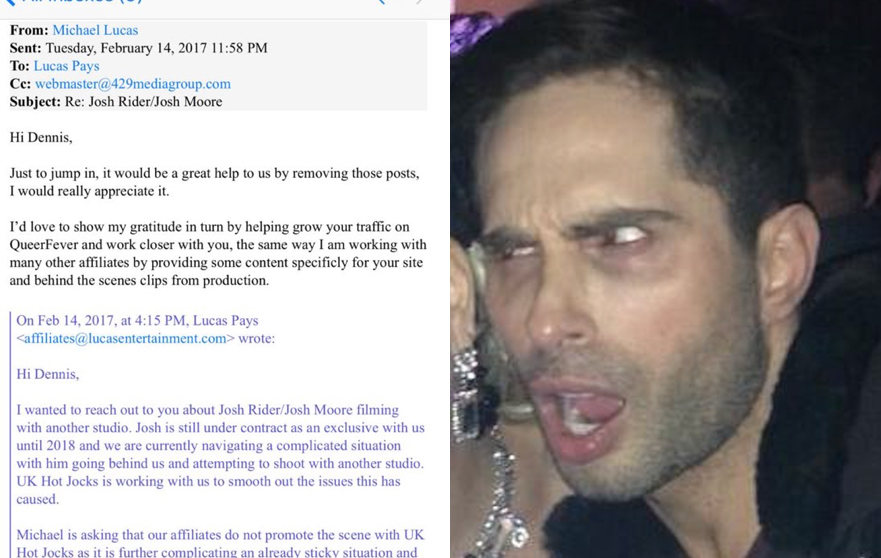Exclusive: Michael Lucas Threatens Bloggers Who Cover Josh Moore’s Work With Other Studios