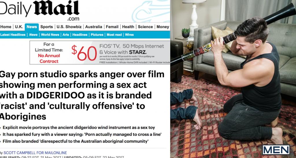 Men.com Makes Headlines For “Culturally Offensive” Scene Featuring Didgeridoo