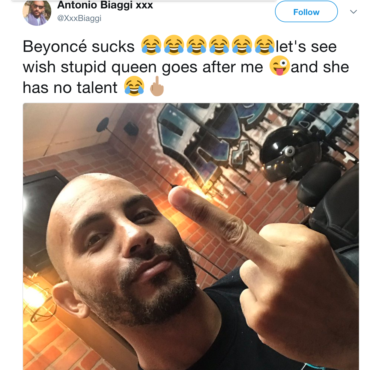 Racist Gay Porn Star Antonio Biaggi Tells Beyoncé Fans To Keep "Twerki...
