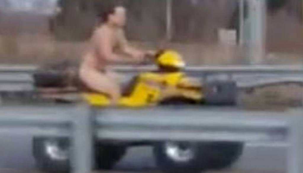 Naked Man On ATV Leads Police On Wrong-Way Pursuit Into Oncoming Traffic