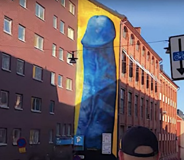 Big Blue Penis Painted On Side Of Building Shocks Residents