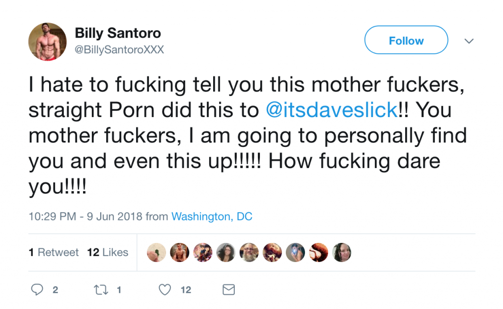 Billy Santoro Blames Straight Porn Stars For “Murder” Of Dave Slick