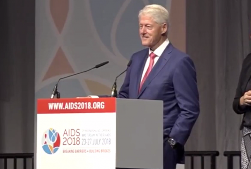 Sex Workers Interrupt Bill Clinton Speech During AIDS Conference In Amsterdam
