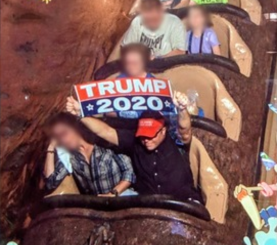 Deranged Florida Man Banned For Life From All Walt Disney Properties After Repeatedly Waving “Trump 2020” Banners On Theme Park Rides