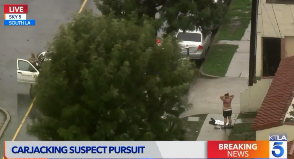 Carjacking Suspect Strips As L.A. Police Pursuit Comes To Bizarre End