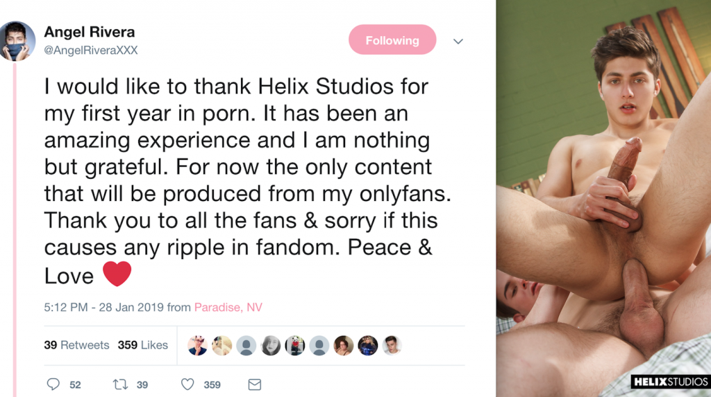 Angel Rivera Announces Departure From Helix Studios—At Which Studio Would You Like To See Him Performing Next?