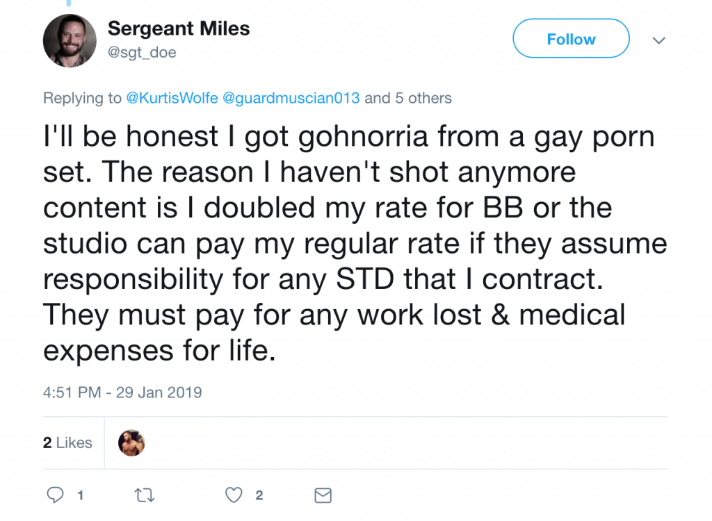 Now Trump Supporter Sergeant Miles—Who Is STILL Fighting With Kurtis Wolfe On Twitter—Says He Contracted Gonorrhea On A Gay Porn Set