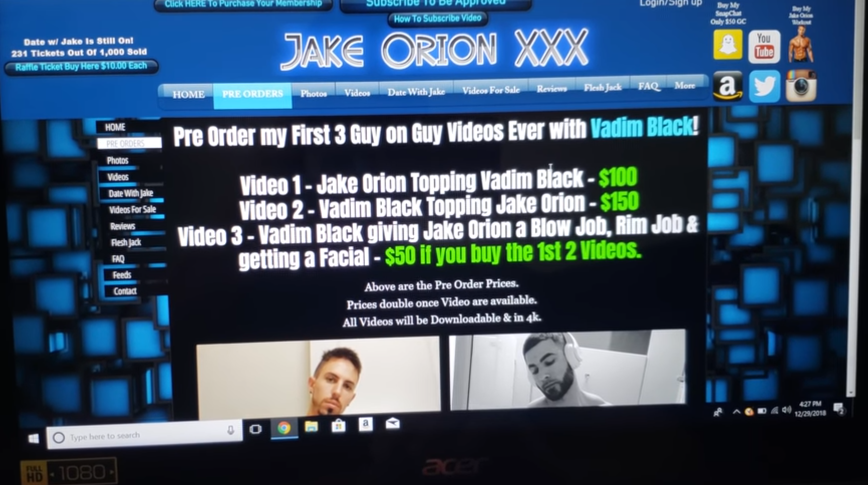 UPDATED Webcam Model Jake Orion Defrauds Fans Who Paid For His Gay Sex Tapes With Vadim Black STR8UPGAYPORN