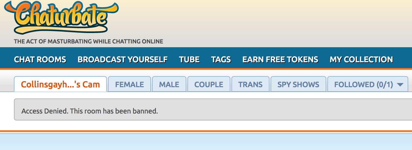 Chaturbate account banned