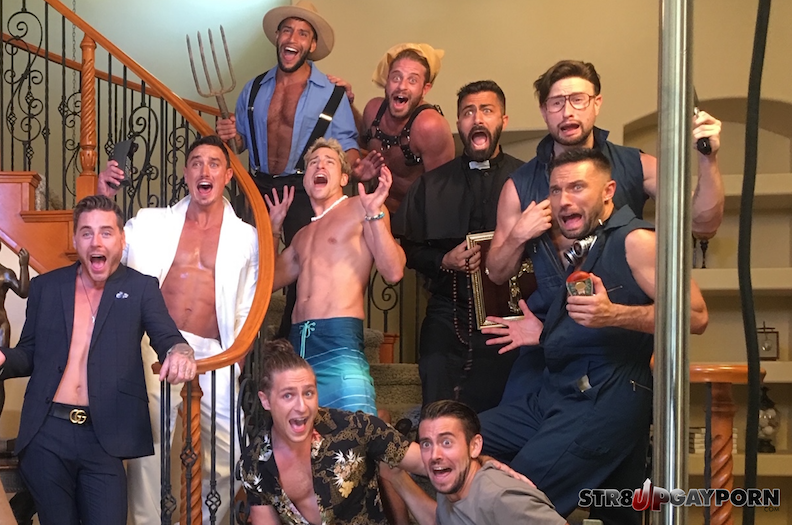 Exclusive: Calvin Banks, Josh Moore, Dante Colle, Cade Maddox, And More On The Set Of NakedSword’s <em>Scared Stiff 2: Amityville Whore</em>