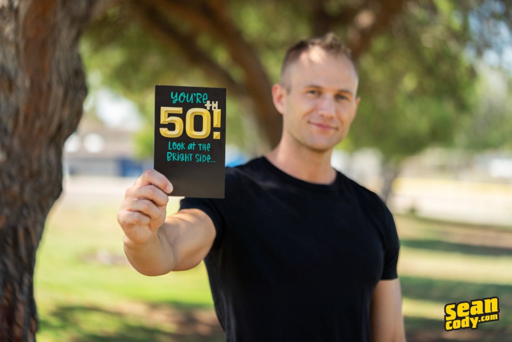 Sean Cody Gives Blake A Grammatically Incorrect 50th Birthday Card To Celebrate His 50th Scene