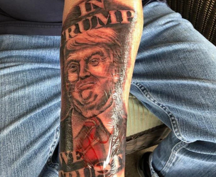 Brain Dead Lunatics Show Off Trump Tattoos