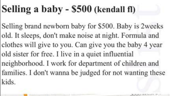 Florida Newborn Baby For Sale On Craigslist