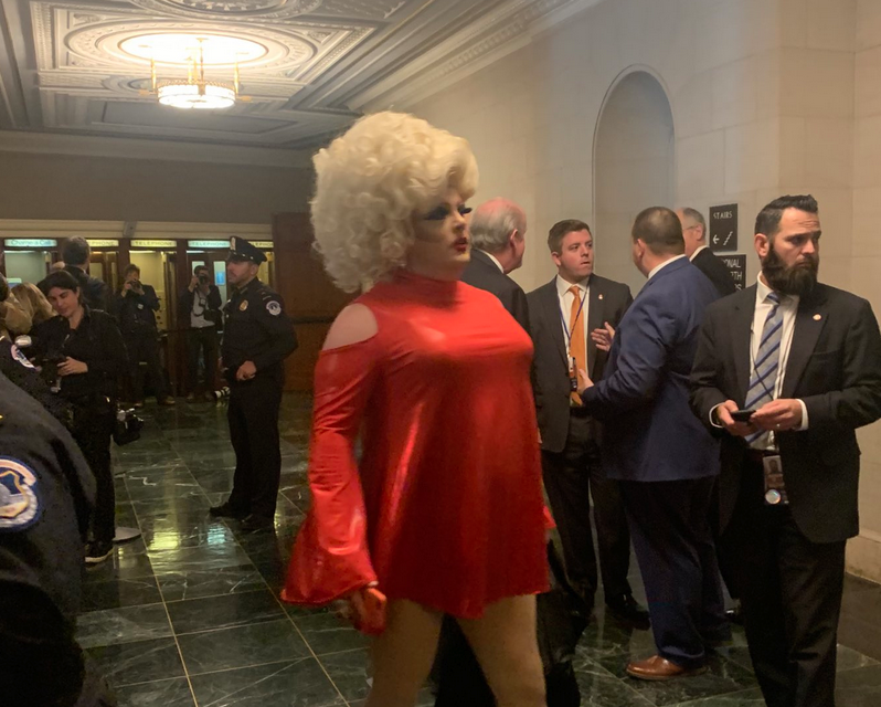 Drag Queen Pissi Myles Attends Trump Impeachment Hearings