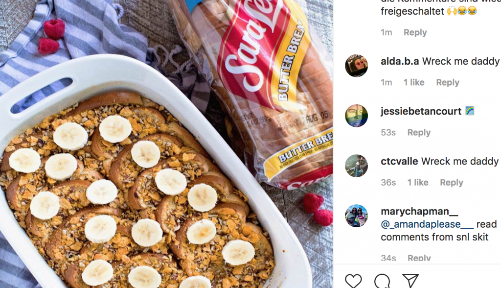 “Wreck Me Daddy”: Sara Lee Deleting Instagram Comments In Wake Of Gay SNL Skit