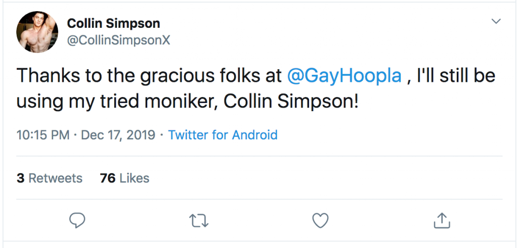 The Artist Formerly Known As Collin Simpson Will Once Again Be Known As ...