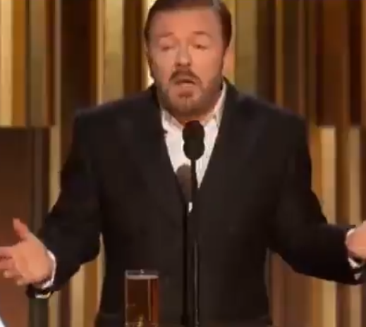 Ricky Gervais Drags Hollywood Elites During Globes Monologue