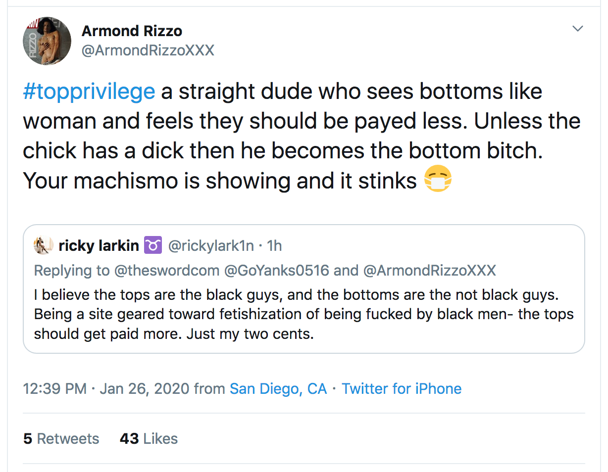 Now Gay Porn Star Armond Rizzo Is Fighting With Ricky Larkin Over Bottoms  Being Paid Less In Porn | STR8UPGAYPORN