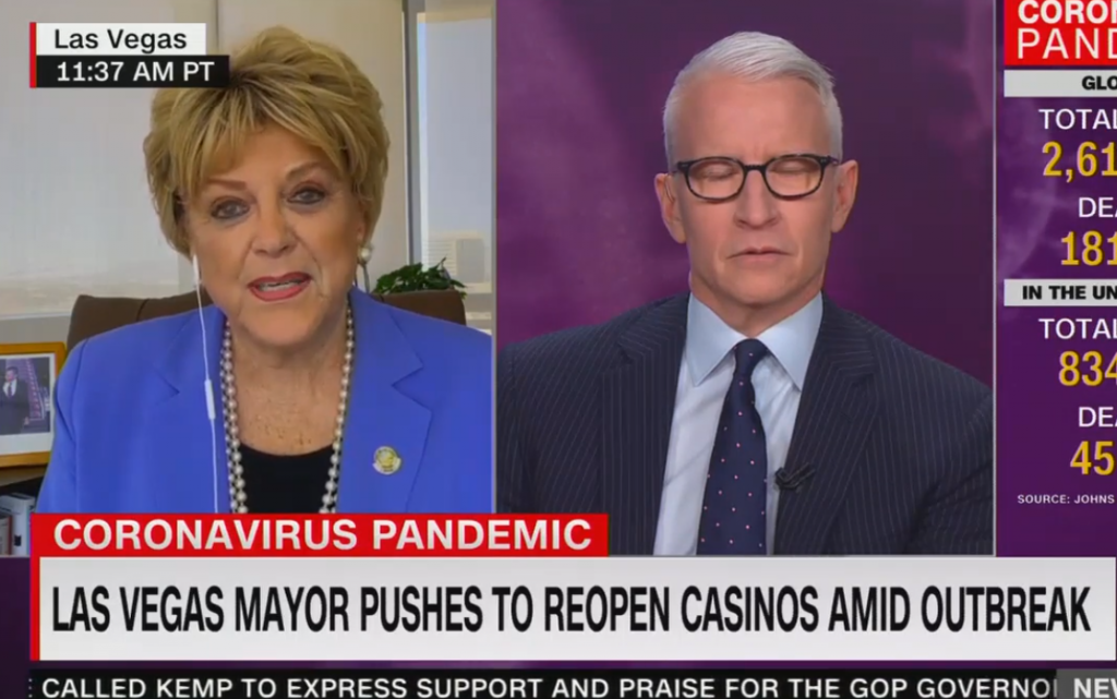 Braindead Moronic Mayor Of Las Vegas Wants Casinos Open And Conventions Back Right Now, Offers City As “Control Group”