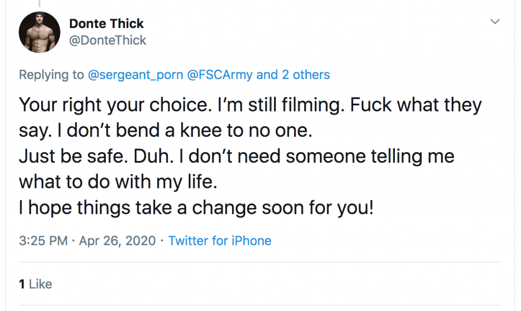 Quote Of The Day: “I’m Still Filming. Fuck What They Say.”—Donte Thick