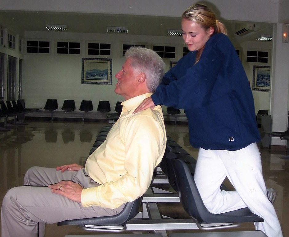 Newly Unearthed Photos Show Bill Clinton Receiving Massage From Jeffrey Epstein Rape Victim After Flight On Pedophile’s Plane