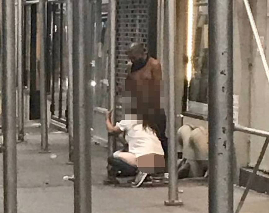 “New Normal” In NYC As Woman Sucks Cock While Urinating On Upper West Side Street
