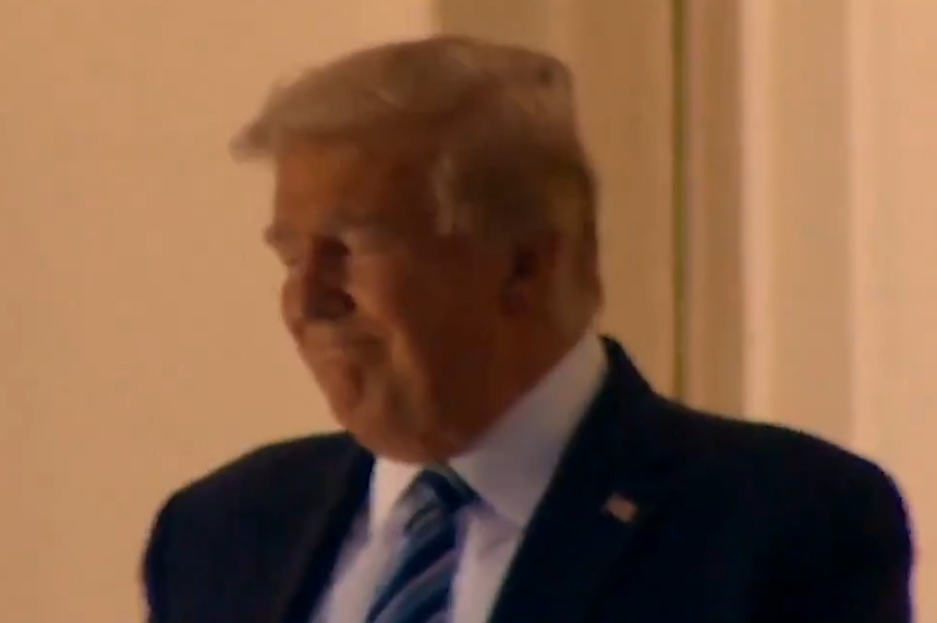 Trump Winces In Pain While Trying To Breathe As He Returns To The White House