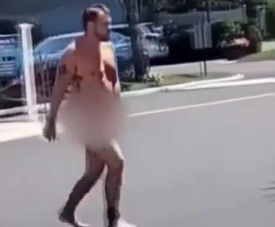 Naked Man Wearing Nothing But GPS Ankle Monitor Seen Walking Down Cape Cod Street