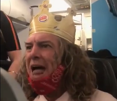 Psychotic Man In Burger King Crown On Jet Blue Flight Incites Chaos After Repeatedly Screaming N-Word