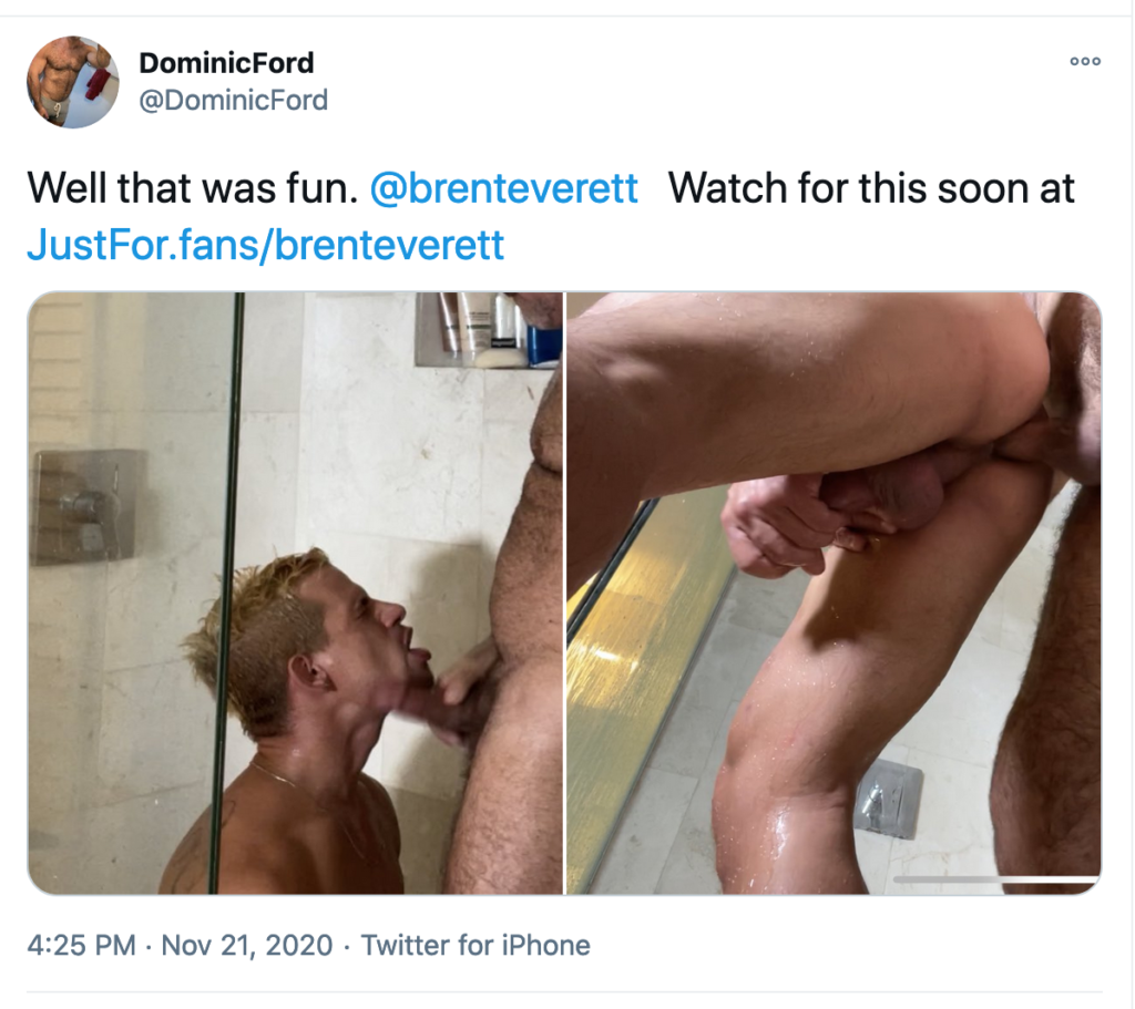 JustForFans Owner And Alleged Rapist Dominic Ford Shares Graphic Sex Videos With Gay Porn Star Brent Everett, Accuses “Jealous Haters” Of Slander And Harassment