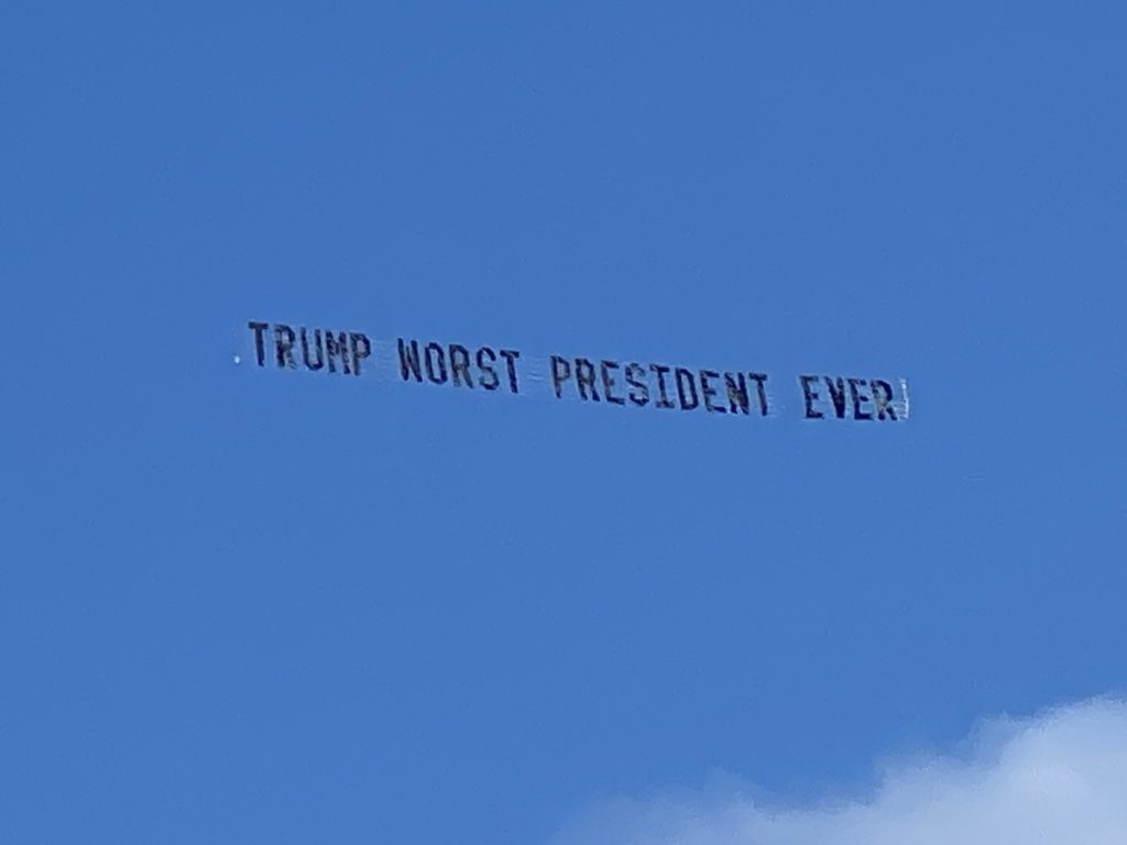 Plane Banners Taunt Trump At Mar-a-Lago: “Pathetic Loser,” “Worst President Ever”