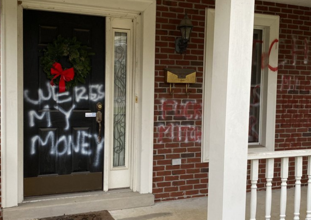 First Pelosi, Now McConnell: “Fuck Mitch” Painted Onto Senate Majority Leader’s House