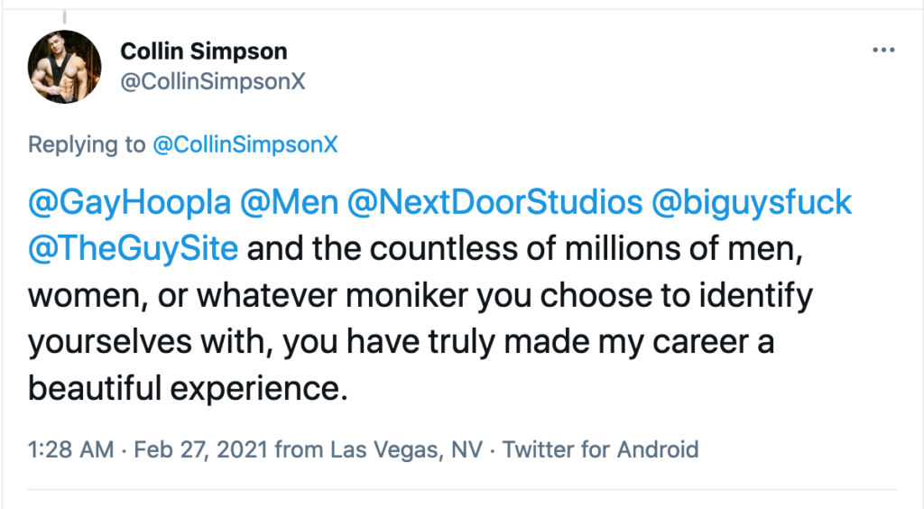 Collin Simpson Announces Early Retirement From Gay Porn Following ...