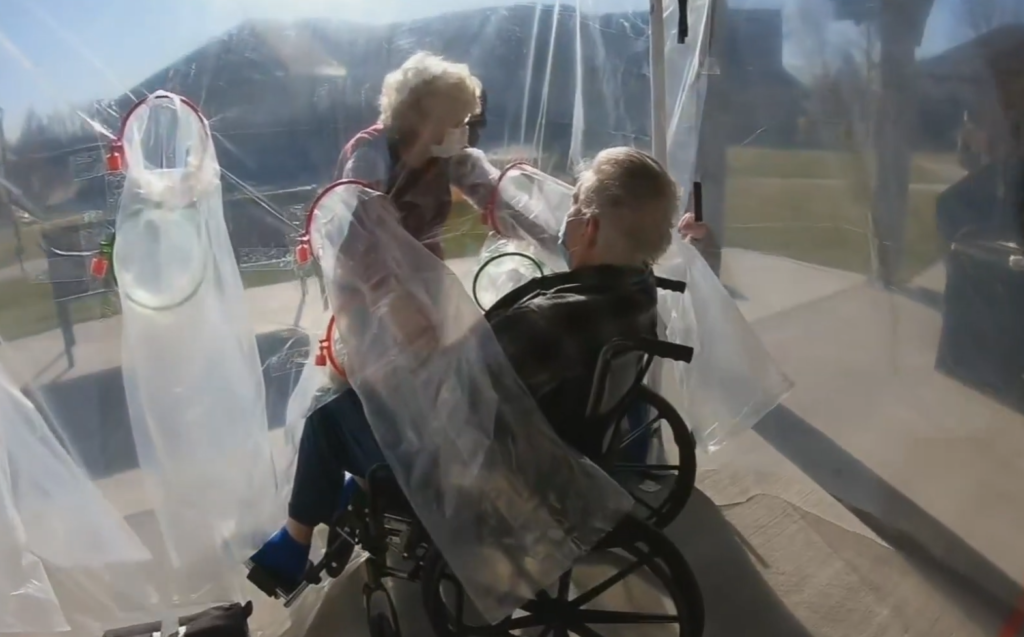 “Hug Tent” Provides Safe Embraces At Nursing Home