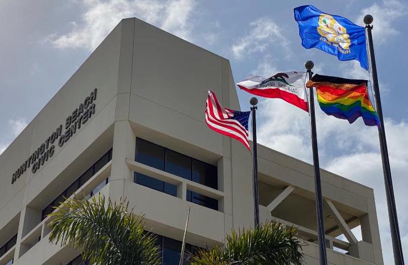 Huntington Beach—Known For White Supremacist Riots And MAGA Rallies—Raises Gay Pride Flag At City Hall For First Time