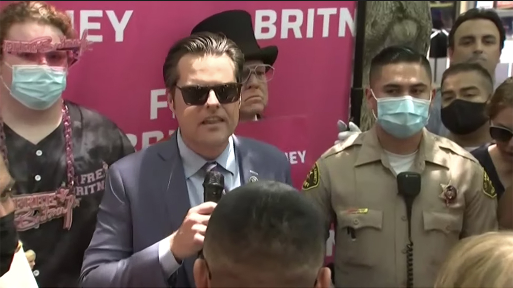 MAGA Ghoul And Possible Sex Trafficker Crashes “Free Britney” Rally Outside Courthouse