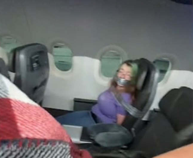 Woman Duct-Taped To Seat After Trying To Open Airplane Door Mid-Flight