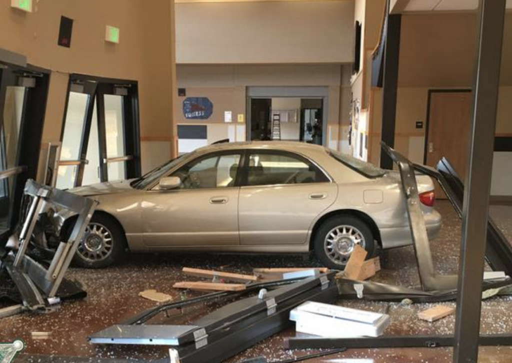 Naked Woman Arrested After Crashing Car Into Washington High School