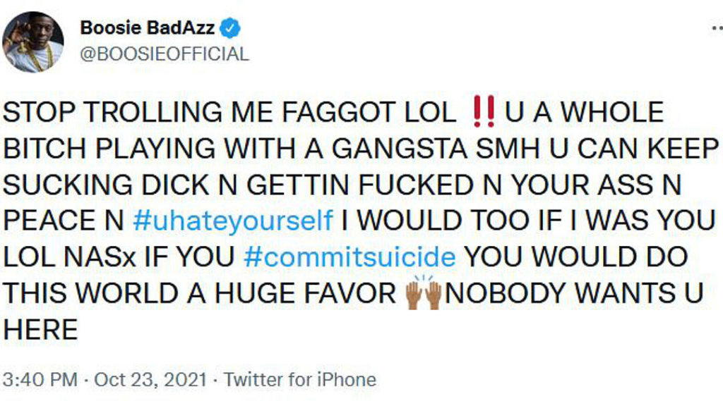 Someone Who Calls Himself “Boosie BadAzz” Tells Lil Nas X To Kill Himself