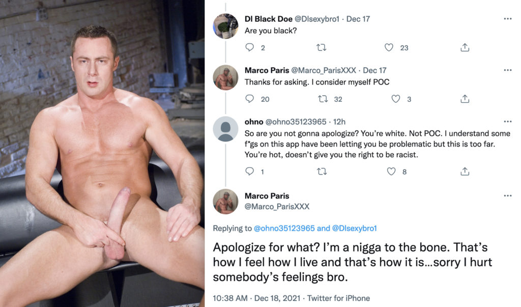 Gay Porn Star Marco Paris Says He’s “N***a To The Bone” And “I Consider Myself POC” After Being Called Out For Using N-Word