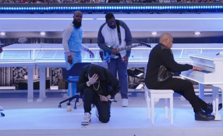 Eminem Says Fuck You To The NFL, Takes A Knee During Super Bowl Halftime Show